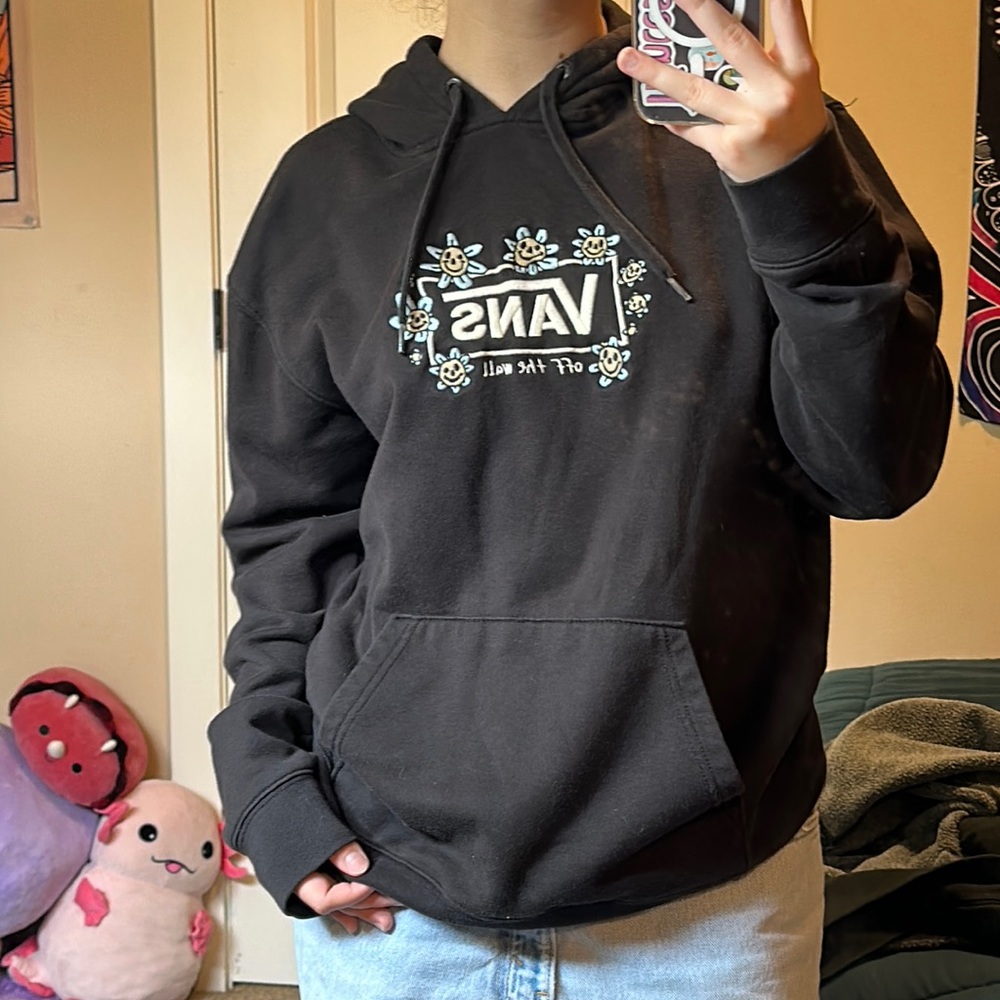 Black Vans daisy hoodie size unisex medium